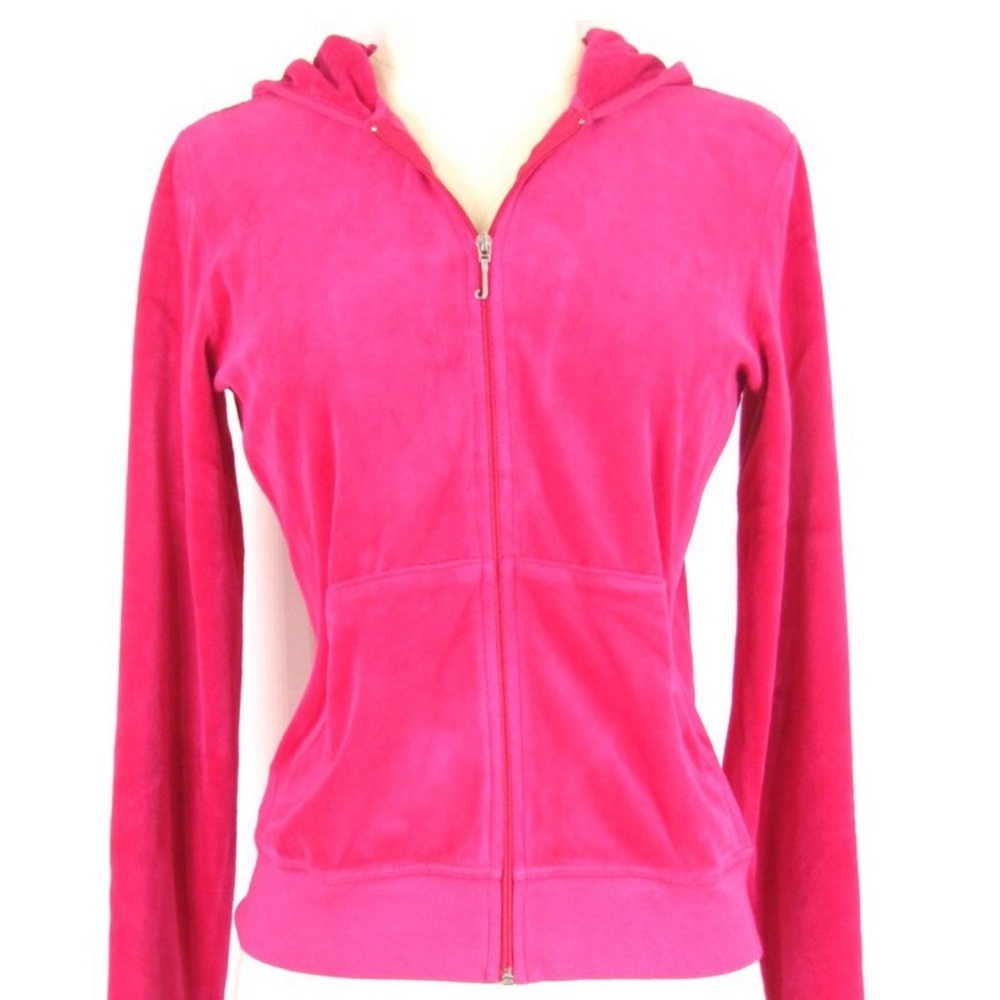 NWOT Juicy Couture hooded terry magenta zip up